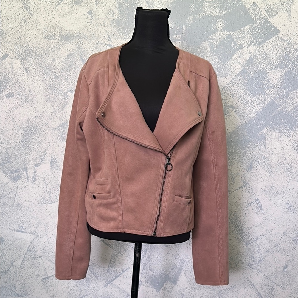 Haute Monde Women's Pink Suede Jacket size XL